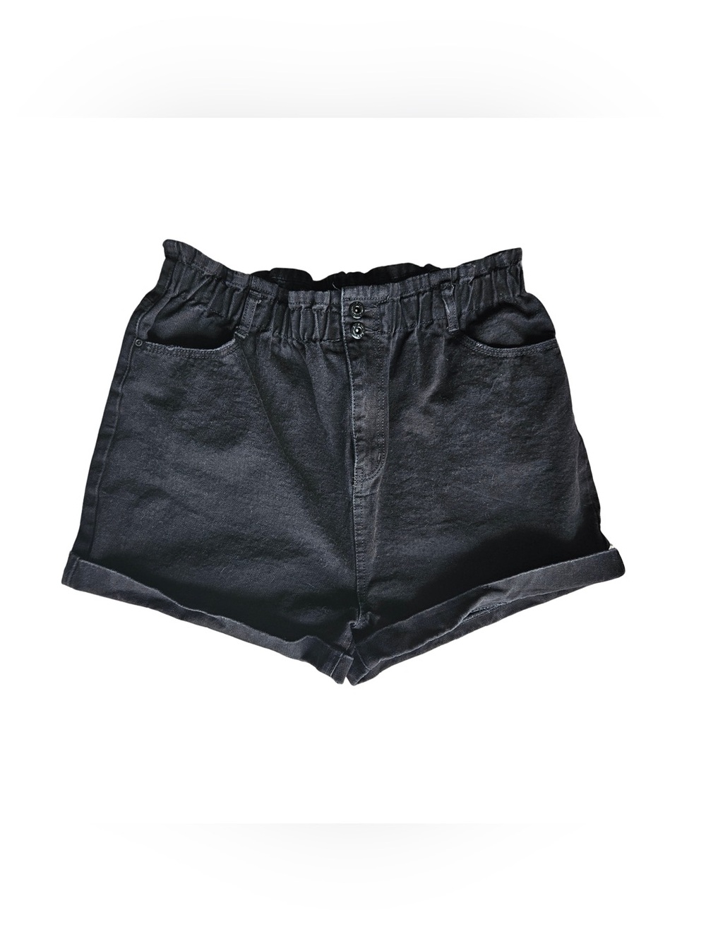 High-Waist Black Women's size 16 Paper Bag Shorts
